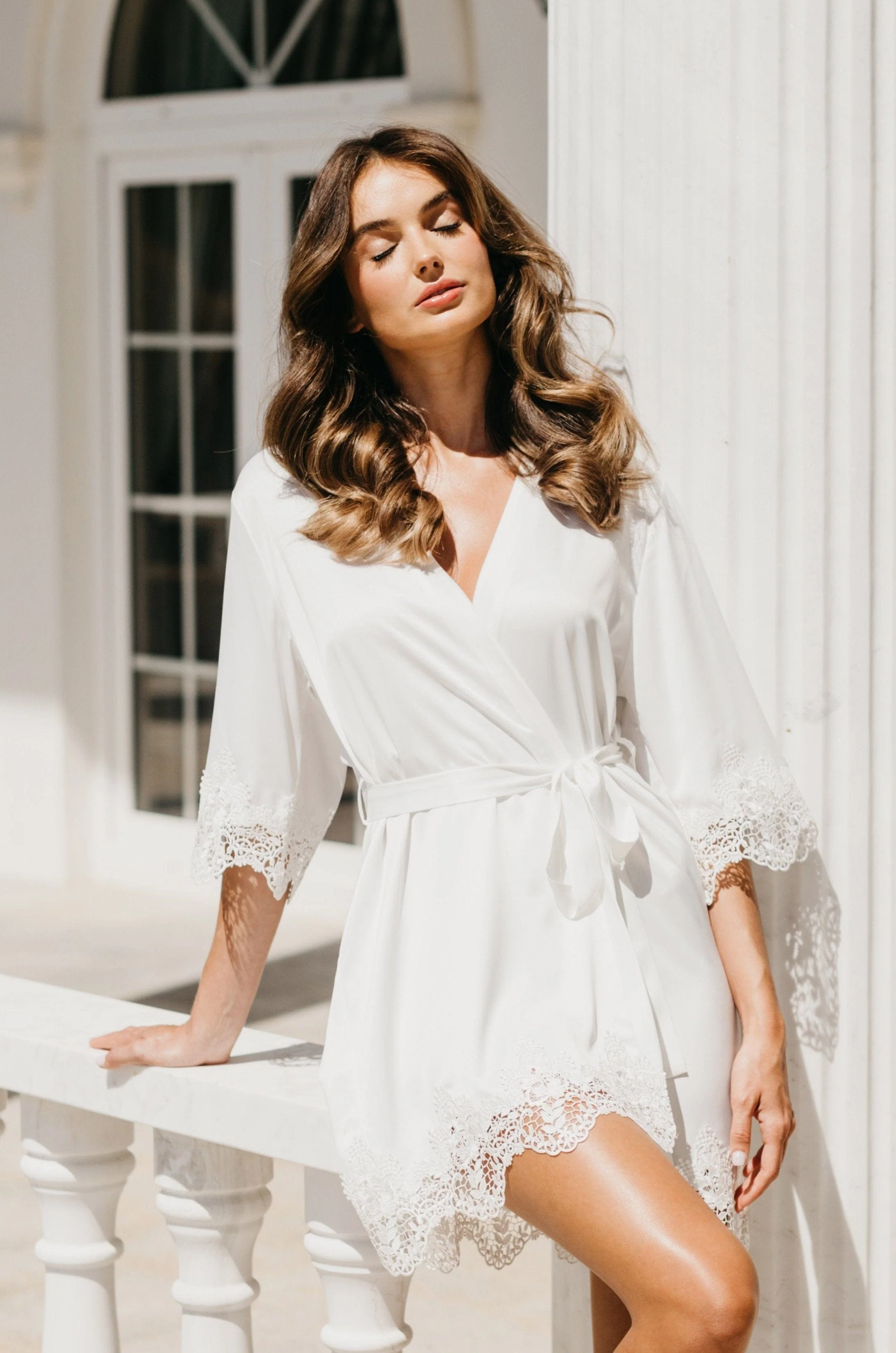 Chiara Lace Trim Robe - Image 24