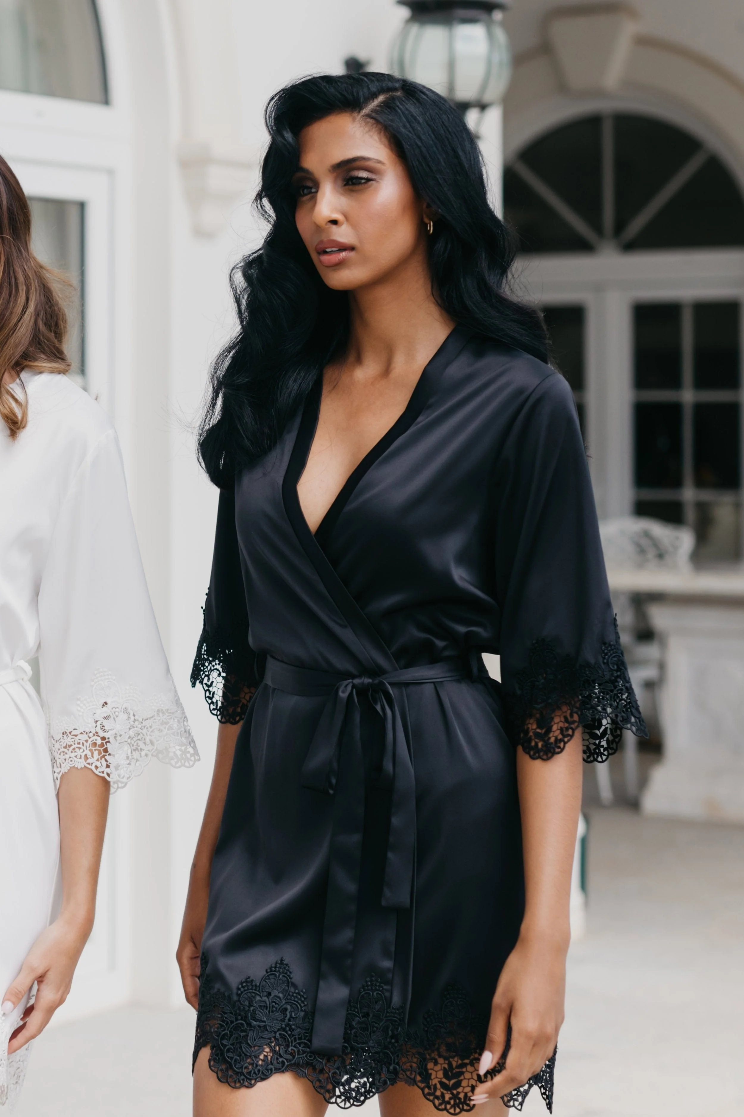 Chiara Lace Trim Robe - Image 8