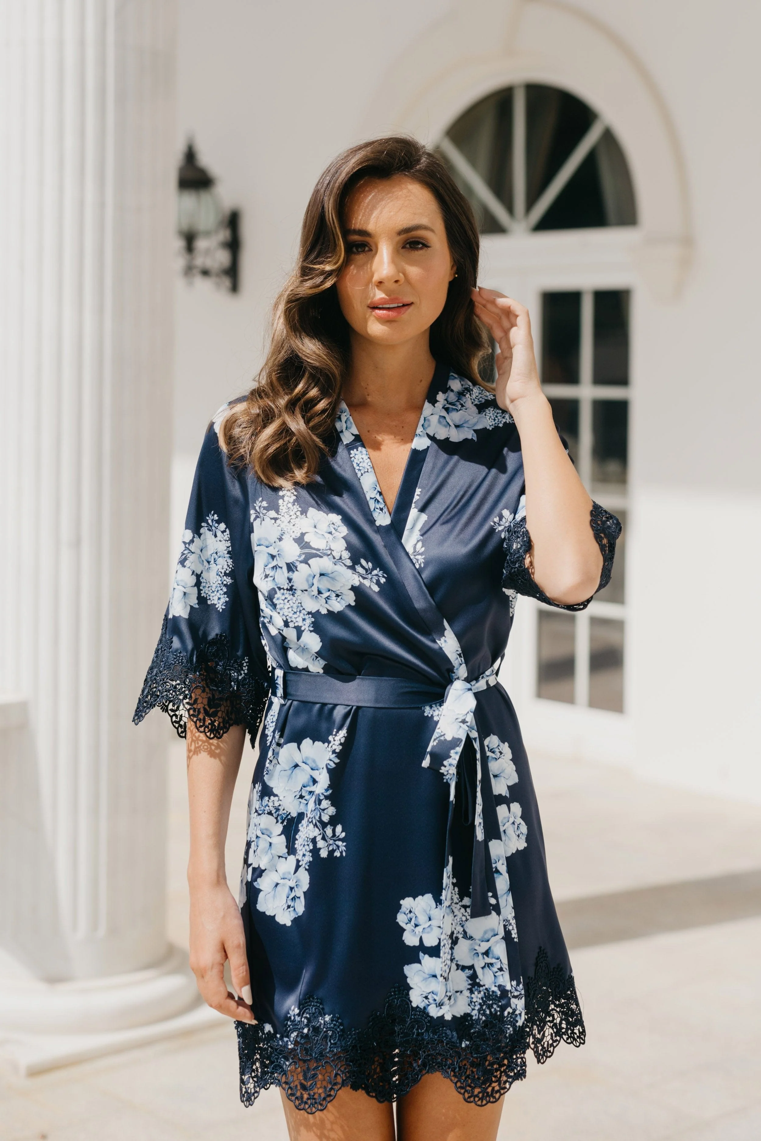 Ivana Bleu De Fleur Printed Robe - Image 18