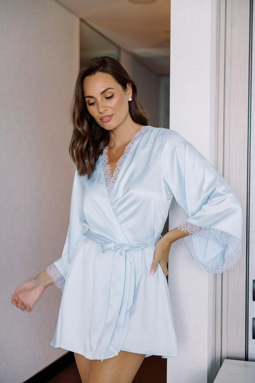 Talulah Soft Lace Trim Bridesmaid Robe - Image 3